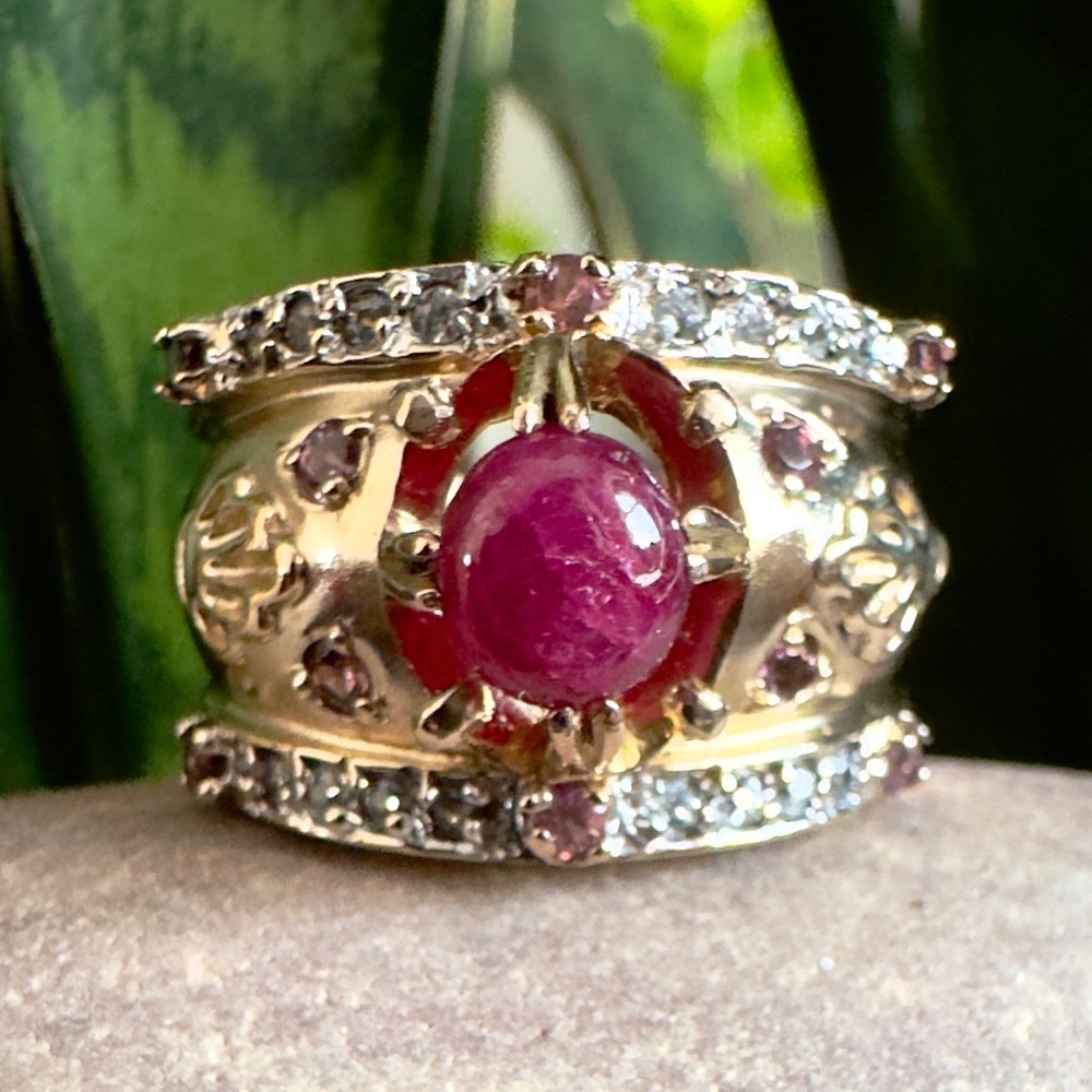 SOLD 14k cigar band Ruby Ring